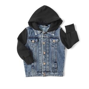 NWT little Bipsy Hooded Denim Jacket